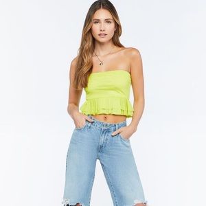Neon green tube top
